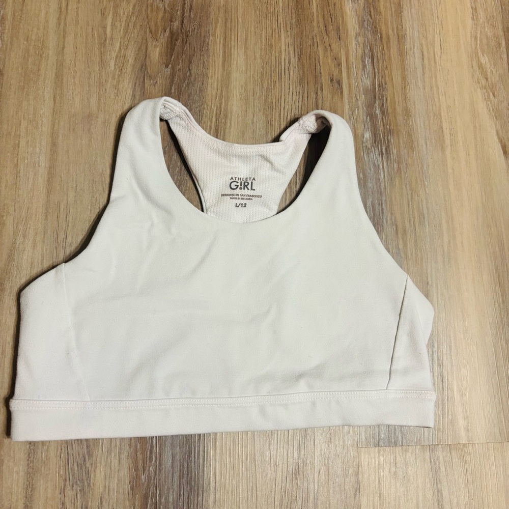Athleta Girl White Sports Bra Size Large (12) Youth Size